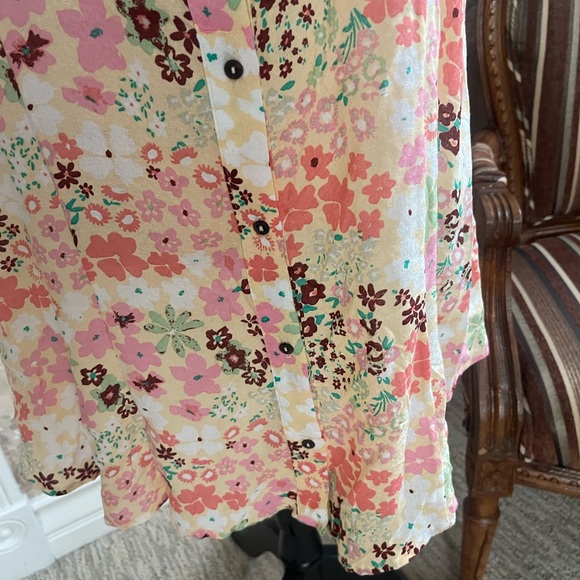 FREE PEOPLE CALLIE FLORAL TUNIC MINI DRESS MEDIUM - Picture 7 of 7